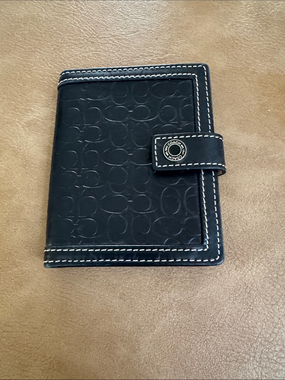 Coach Black and Tan ID holder